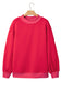 Brown Colorblock Polka Dot Contrast Trim Oversized Sweatshirt