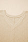 Golden Fleece Pointelle Rhombus Knit Plus Size V Neck Loose Top