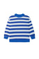 Orange Stripe Ribbed Trim Stand Neck Dropped Shoulder Plus Size Sweatshirt
