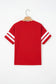 Fiery Red Varsity Striped Short Sleeve Crew Neck T Shirt