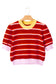 Green Stripe Colorblock Trim Half Sleeve Sweater Top