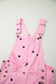 Jet Stream Polka Dot Print Bib Pocket Denim Barrel Overalls Jumpsuit