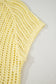 Yellow Cream Hollow-out Crochet Side Tied Short Sleeve Sweater