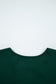 Blackish Green Solid Color Ruched Detail Long Sleeve Midi Dress