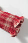 Red Plaid Print Smocked Puff Sleeve Mini Dress