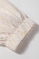 Khaki Stripe Mix Half Zip French Terry Plus Size Sweatshirt