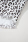White Leopard Frayed Hem Denim Shorts