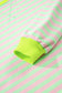 Green Stripe Contrast Ribbed Trim Crossed Stitch Drop Shoulder Sweatshirt