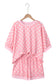 Sky Blue Polka Dot Oversized Top Drawstring Short Set