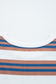 Brown Stripe Crew Neck Drop Shoulder Pullover Sweatshirt