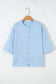 Lavendula 3/4 Sleeve Boxy Knit Button Down Sweater Cardigan