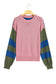 Multicolour Western Colorblock Patchwork Striped Long Sleeve Pullover Sweater