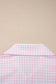Pink Plaid Zip Neck Sleeveless Top Elastic Waist Shorts Casual Two Piece Short Set