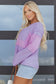Phalaenopsis Thermal Knit Contrast Textured Patchwork Long Sleeve Top