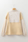 Khaki Stripe Mix Half Zip French Terry Plus Size Sweatshirt
