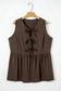Blue Sapphire Plus Size Solid Color Bow Tie Peplum Tank Top