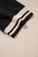 Black Striped Webbing Trim Preppy Polo Tee Dress