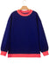 Brown Colorblock Polka Dot Contrast Trim Oversized Sweatshirt