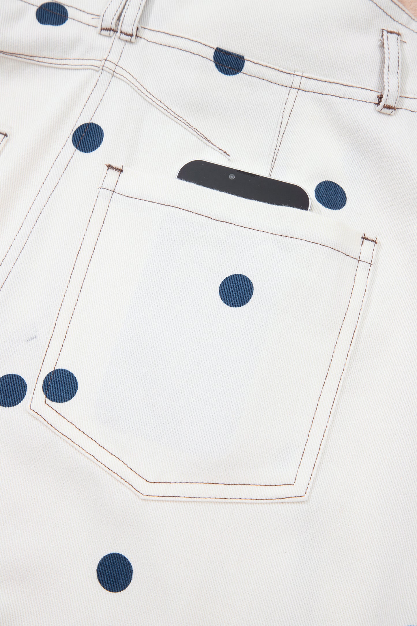 Jet Stream Polka Dot Print Bib Pocket Denim Barrel Overalls Jumpsuit