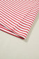 Red Stripe Quarter Zip Polo Collar T Shirt Dress with Pockets