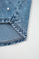 Ashleigh Blue Denim Pearl Embellished Elastic Waist Mini Skort