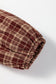 Red Dahlia Plaid Eyelet Lace Trim Button Down Loose Long Sleeve Shirt