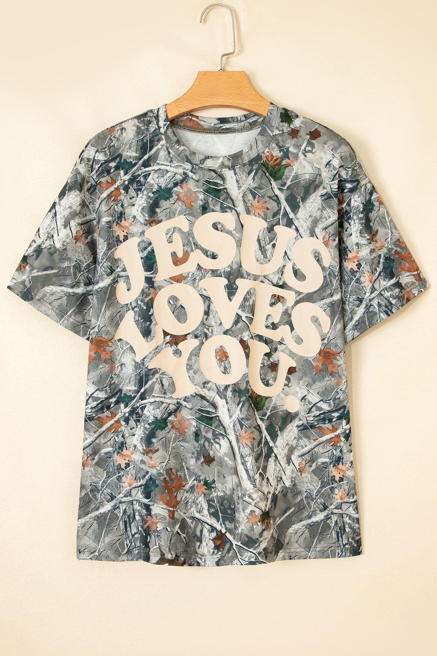 Beige Camo Woodland LOVE LIKE JESUS Casual Tee