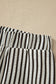 Black Stripe Elastic Waist Ultra Wide Leg Pants