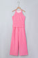Pink Polka Dot Print Slim Tank Loose Pants 2pcs Outfit