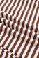 Brown Stripe Color Block Trim Raw Seam Split Hem Loose Pullover Sweatshirt