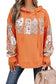 Flamingo Mix Floral Patchwork Side Slit Drawstring Hoodie