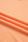 Grapefruit Orange Waffle V Neck Short Sleeve Knit Top
