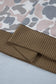 Khaki Camouflage Print Waffle Knit Patchwork Half Zip Plus Size Hoodie