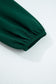 Blackish Green Solid Color Ruched Detail Long Sleeve Midi Dress
