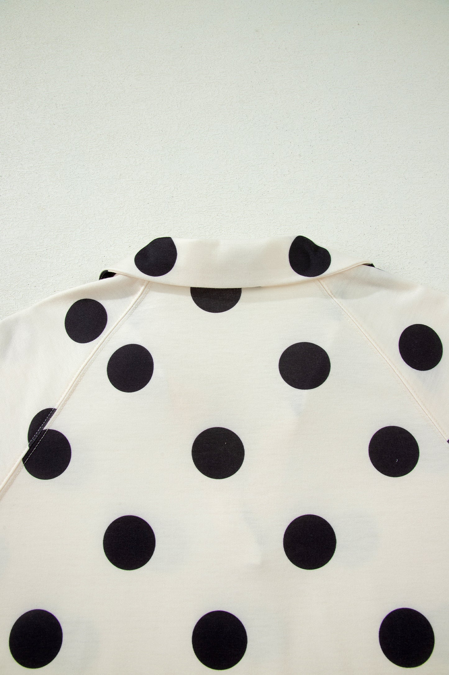 Pink Polka Dot Print V Neck Tee Short Set
