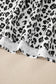 Pink Stripe Ruffled Trim V Neck Leopard Print Short Sleeve Blouse