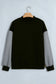 Black Plaid Sleeve Colorblock Loose Tunic Sweatshirt