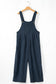Sail Blue Plaid Print Buttoned Pocketed High Waist Overall