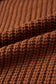 Coffee Solid Color Cable Knit High Neck Loose Pullover Sweater