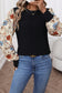 Khaki Leopard Puff Sleeve Patchwork Top