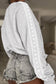 Light Grey Lace Patchwork Raglan Sleeve Crew Neck Sweatshirt