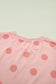 Pink Ribbed Trim Polka Dot Print Tank Split Mini Skort 2pcs Set
