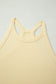 Yellow Cream Slim Ribbed Tank Top and Sweatpants Set