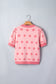 Rose Red Polka Dot Puff Short Sleeve Sweater Top