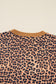 Khaki Leopard Pullover and Pants 2pcs Outfit with Bow Embroidery