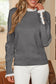 Racing Red Lace Trim Patchwork Buttoned Cuffs Loose Sweater