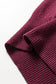 Burgundy Contrast Trim V Neck Cuffed Short Sleeve Loose Sweater