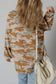 Brown Retro Camouflage Print Exposed Seam Patchwork Drop Shoulder Sweatshirt