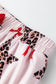 White Leopard Star Ribbon Bow Print Contrast Trim Short Pajama Set