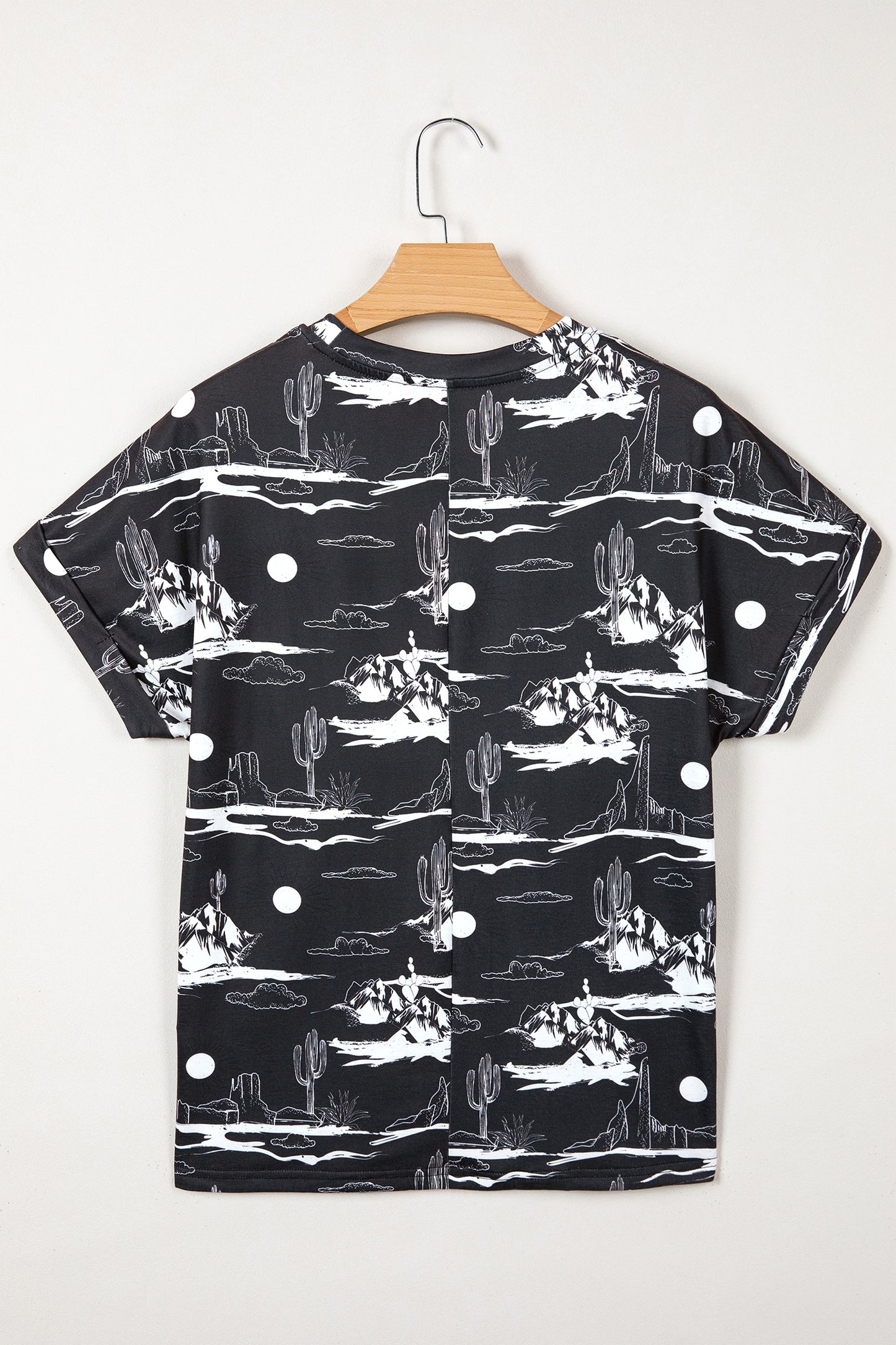 Chestnut Desert Sand Print Short Sleeve Knit Top